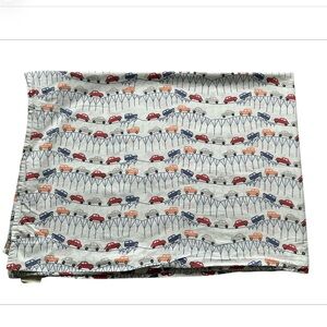 Pottery Barn Kids Landon Cars Twin Flat Sheet 100% Organic Cotton Bedding